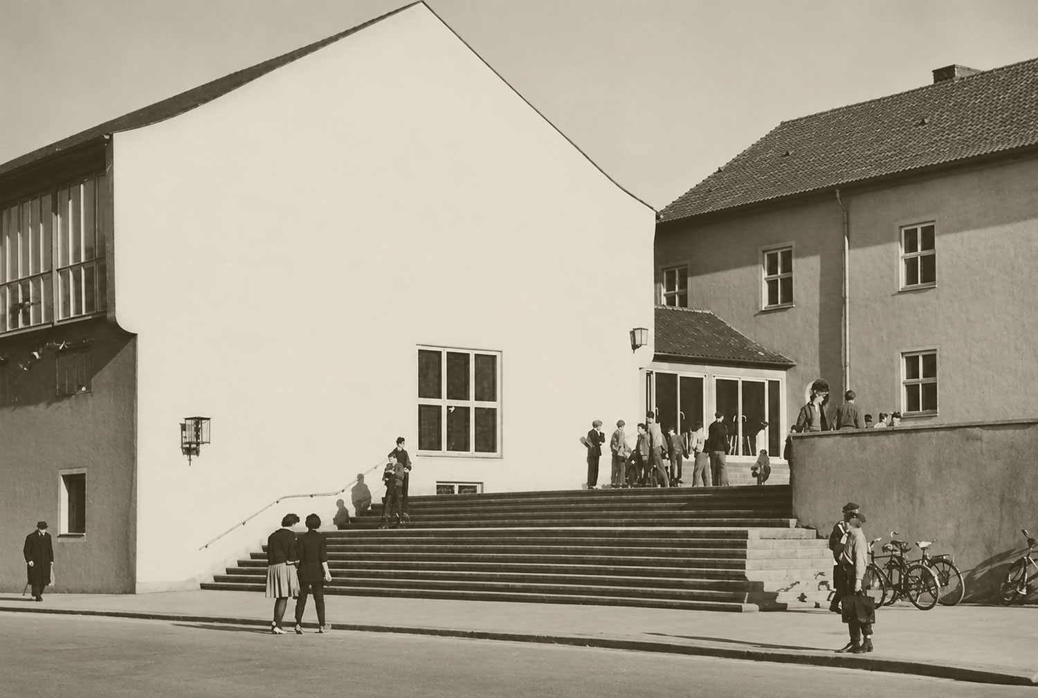 Schulgebäude der Gottlieb-Daimler-Schule Schorndorf 1952