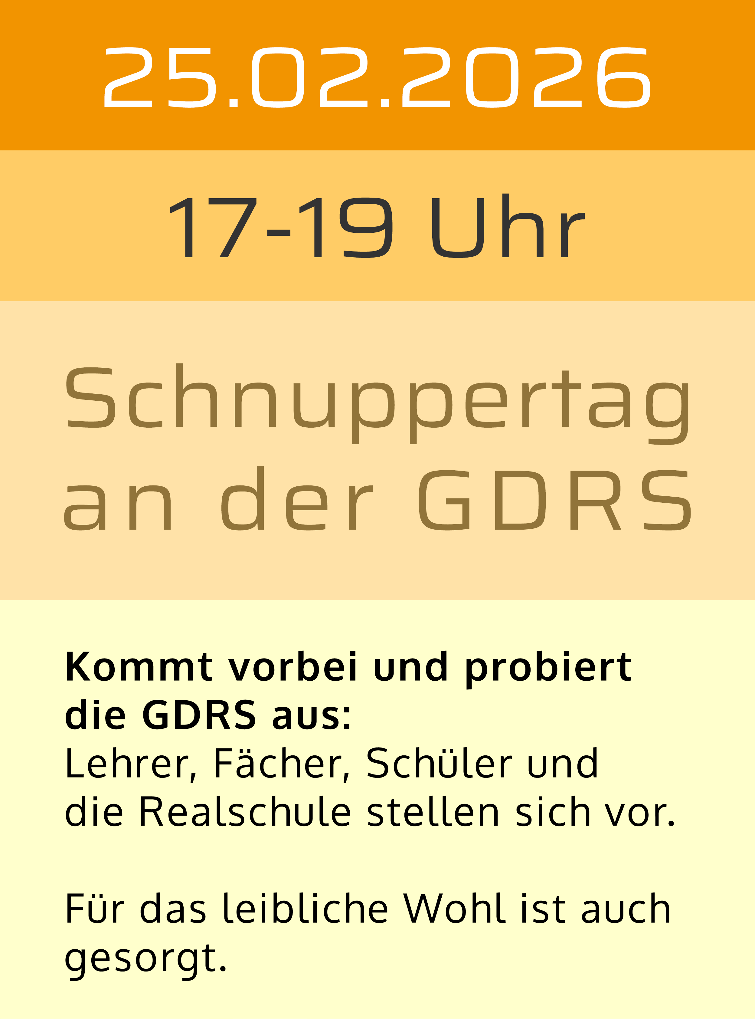 Schnuppertag der GDRS am 25.02.2026